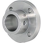 Shaft holders / guided round flange, square flange, two-sided flattened round flange / one-piece
