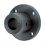 Shaft holders / Circular flange, flattened on both sides / one-piece / keyway