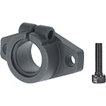 Shaft holders / two-sided flattened round flange / slotted