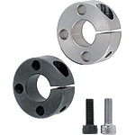 Set collars / stainless steel, steel / slotted / triple transverse hole, transverse thread