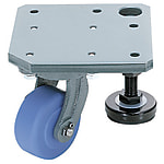 Castors with Integrated Plate and Adjustment Pad / MC Nylon Wheel