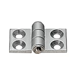 Flat hinges for construction profiles / conical countersinks / demountable / plastic bushing, slot springs / extruded aluminium / MISUMI