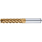AS Coated Powdered High-Speed Steel Roughing End Mill, 45° Spiral, Long, Center Cut