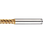 AS Coated Powdered High-Speed Steel Square End Mill, 4-Flute, 50° Spiral, Short