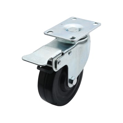 Economy Rubber Swivel Caster with Stopper