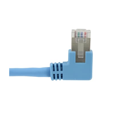 YOUKITTY 90 Degree Down Angled STP UTP Cat 5e Male to Female Panel Mount Ethernet Network Extension Cable 30cm 