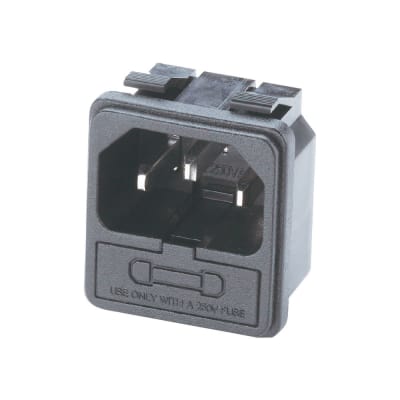 Mains Power Entry Module IEC Male Chassis Snap In Fused