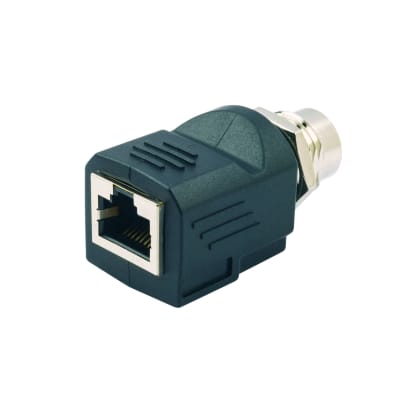 ICAM12DRJS | Cat5E 防塵・防水性 産業用M12⇔RJ45変換用パネル