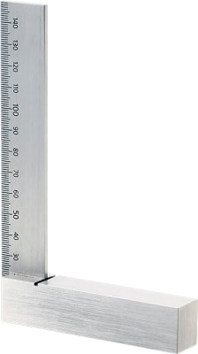 Flat Right Angle Ruler, D-Type Flat Set Square JIS Class 2