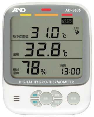 Indoor Thermometer-Hygrometer - Wall/Desktop Type, Heatstroke Index  Monitor, AD-5693