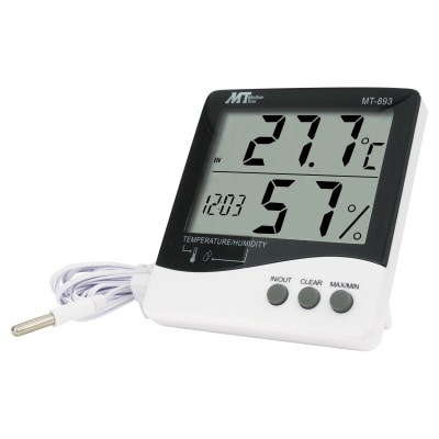 Indoor Thermometer-Hygrometer - Wall/Desktop Type, Digital, Large Display,  MT-893